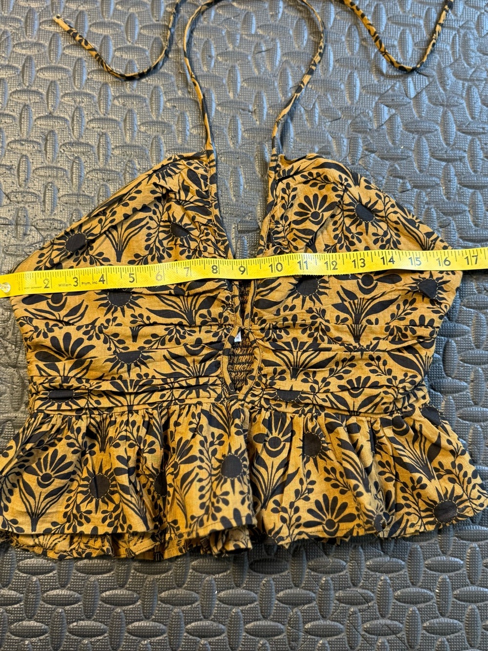 Free People Dandelion Halter Top Brown Floral Size Medium - Picture 5 of 9